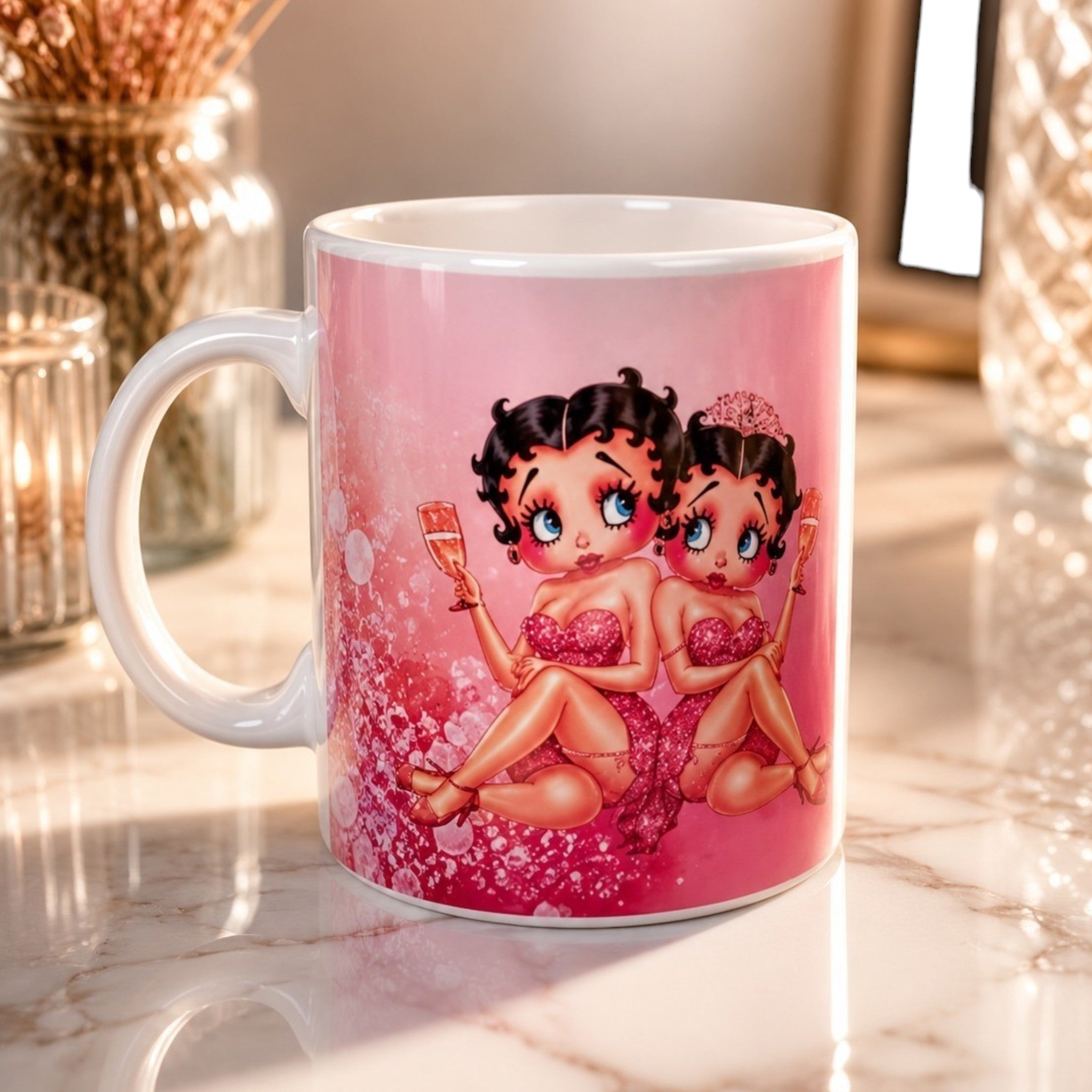 Mug Betty Boop Rose – On mérite une bonne dose de café